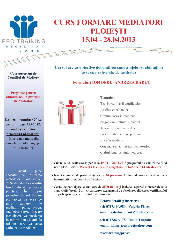 Afis mediere Ploiesti
